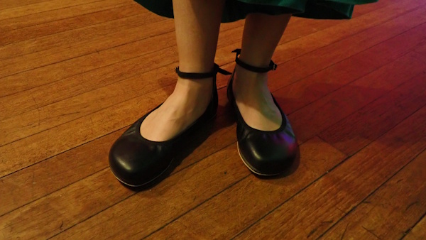 Dance shoes on a sprung floor